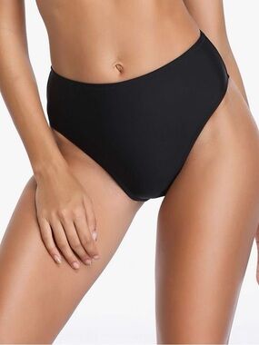 Relleciga Black High Waist Bikini Bottoms NWT Size M